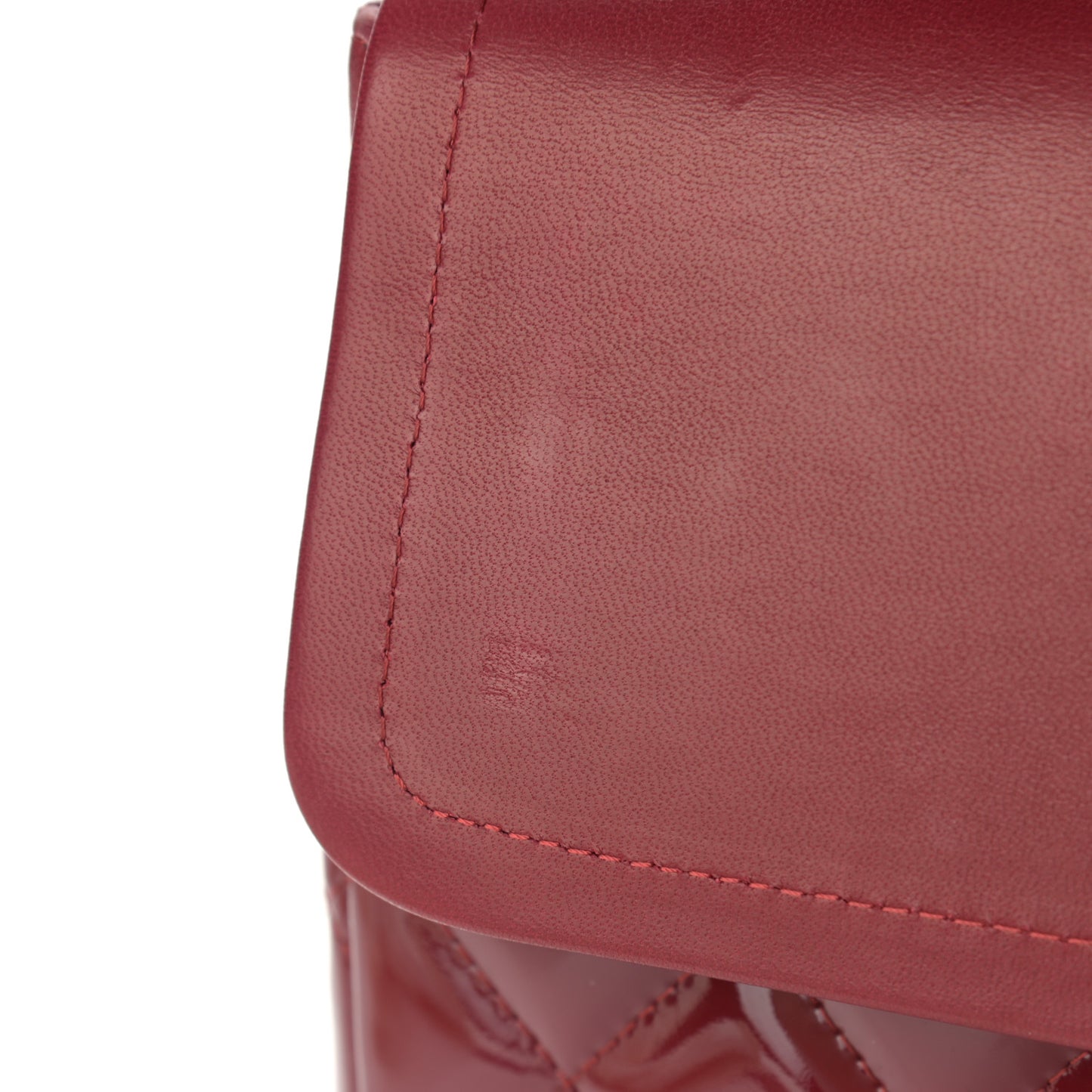 Patent Quilted Maxi Double Flap Red