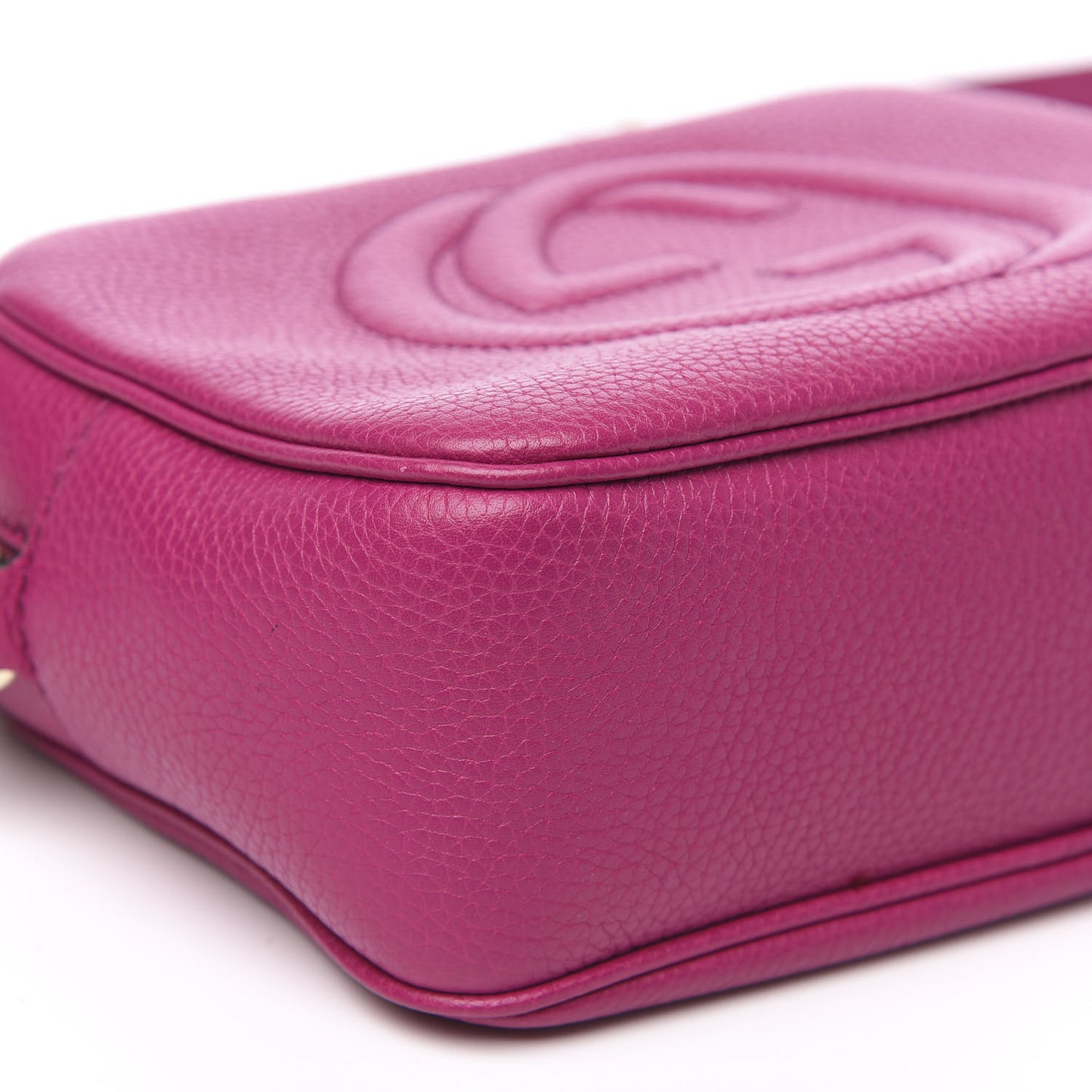 Pebbled Calfskin Small Soho Disco Bag Bright Bougainvillea