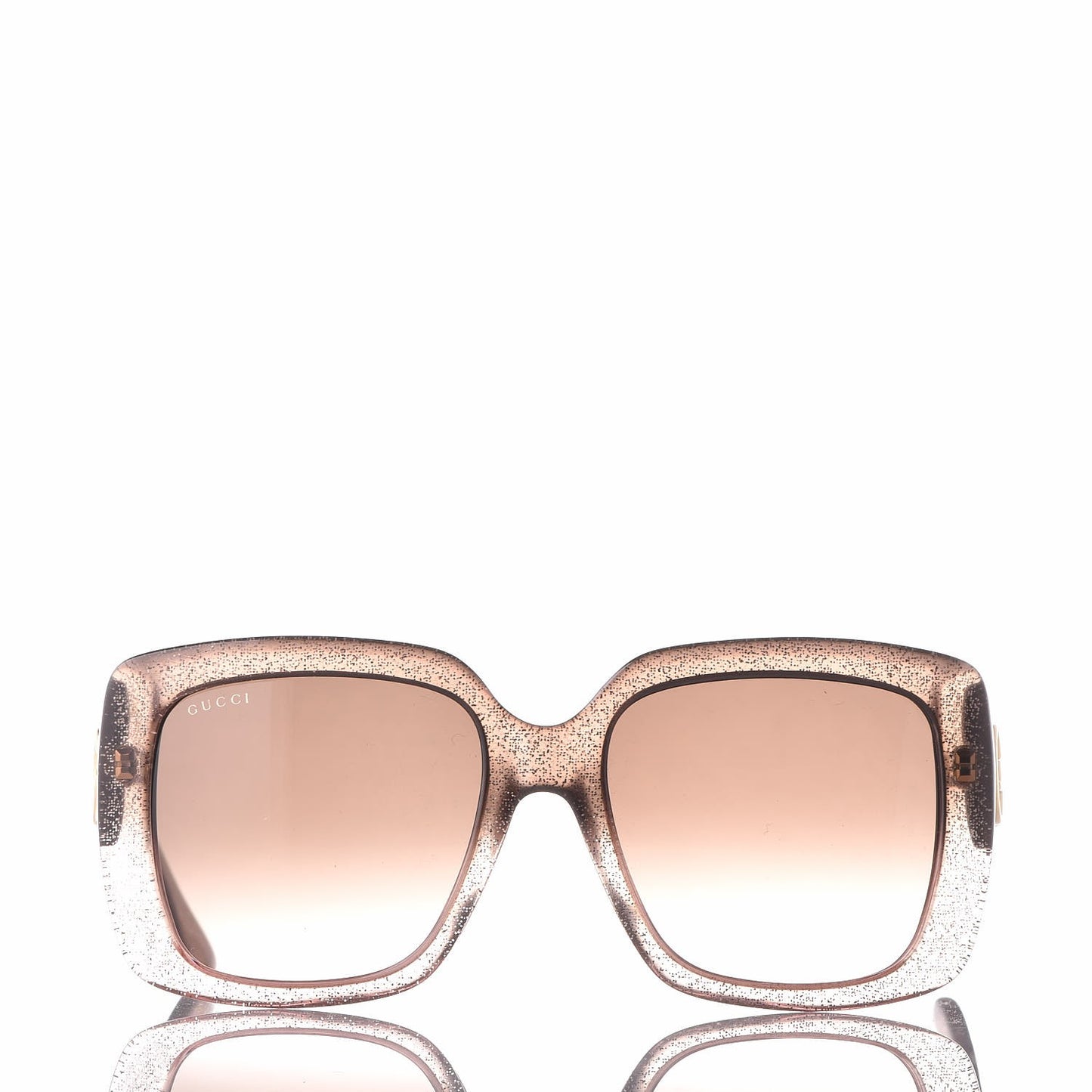 Acetate Glitter Optyl Square Sunglasses GG3837/F/S Brown Pink