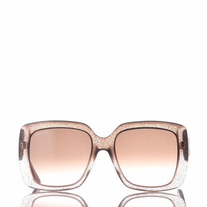 Gucci Acetate Glitter Optyl Square Sunglasses GG3837/F/S Brown Pink 2 of 8