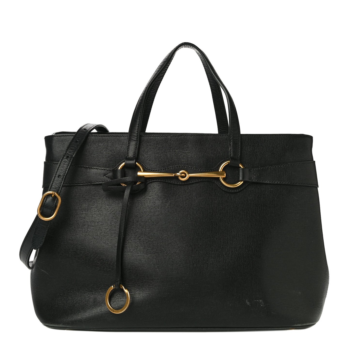 Textured Calfskin Medium Bright Bit Tote Black