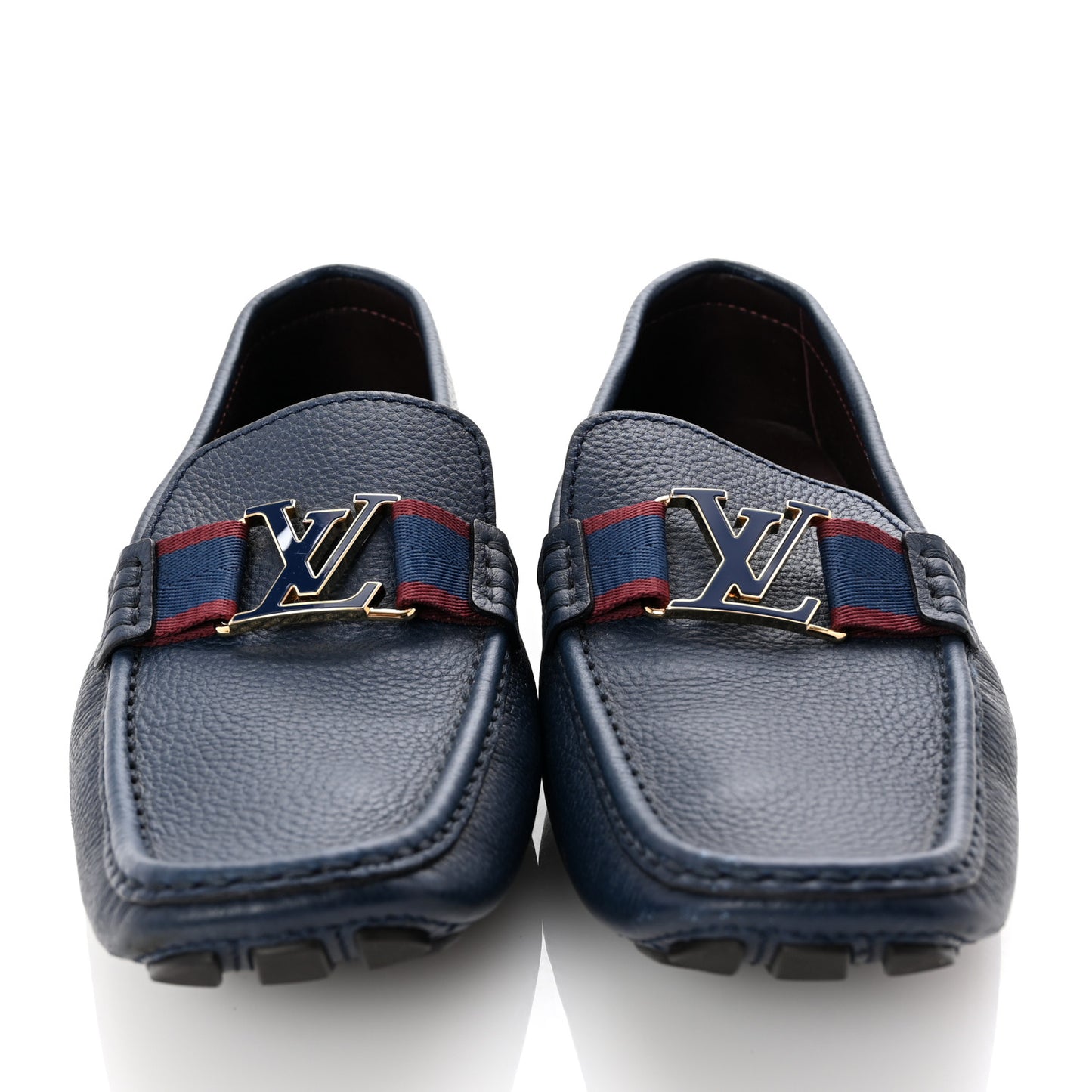 Grained Calfskin Mens Monte Carlo Car Shoe Moccasin Loafers 11 Blue