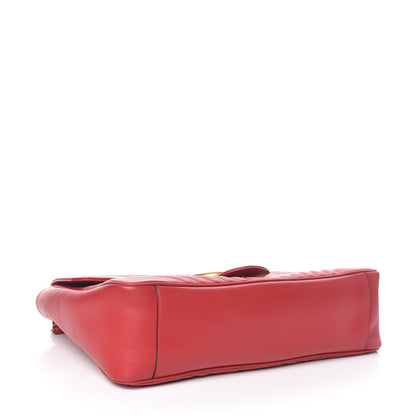 Gucci Calfskin Matelasse Large GG Marmont Shoulder Bag Hibiscus Red 4 of 9