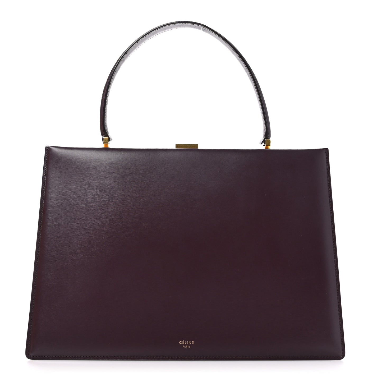 Patina Box Calfskin Medium Clasp Bag Bordeaux