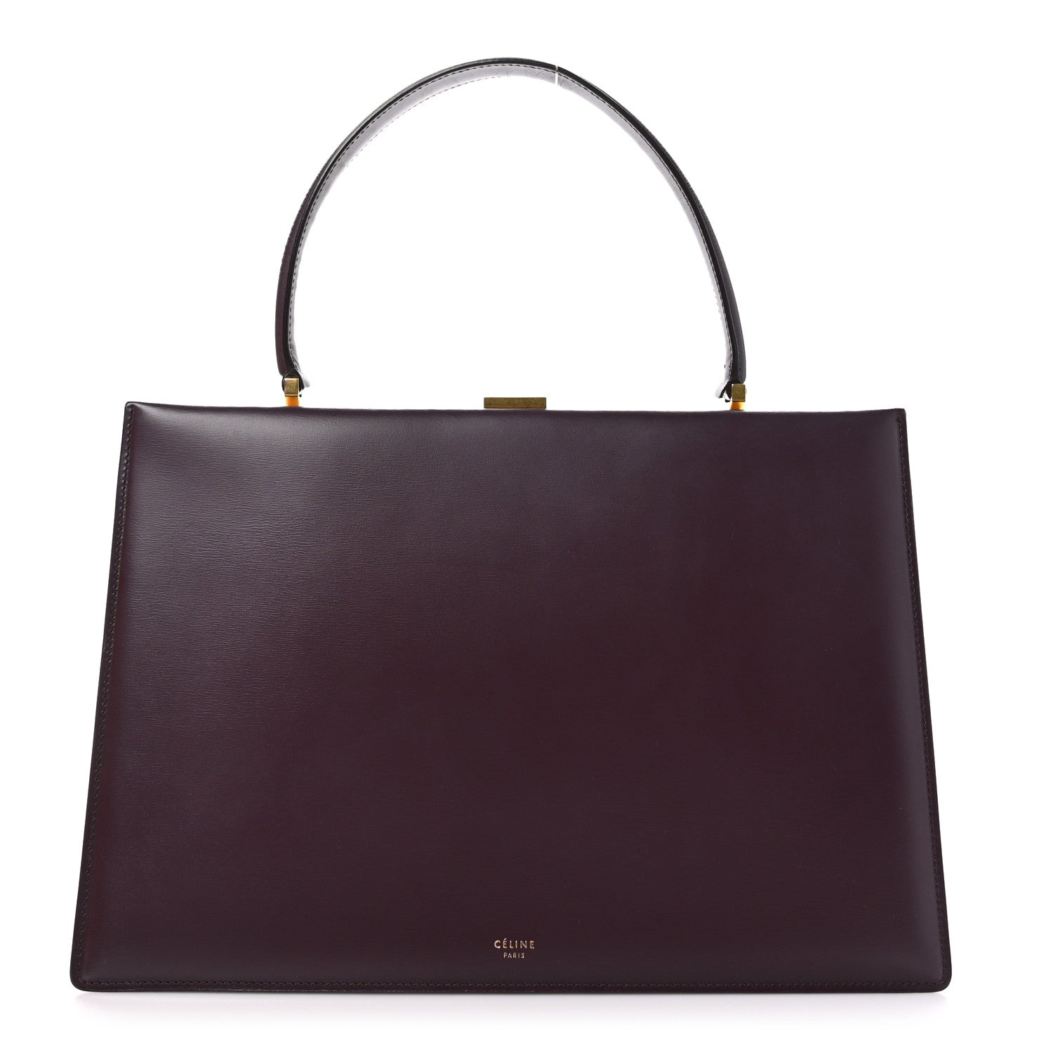 Celine Patina Box Calfskin Medium Clasp Bag Bordeaux 1 of 11