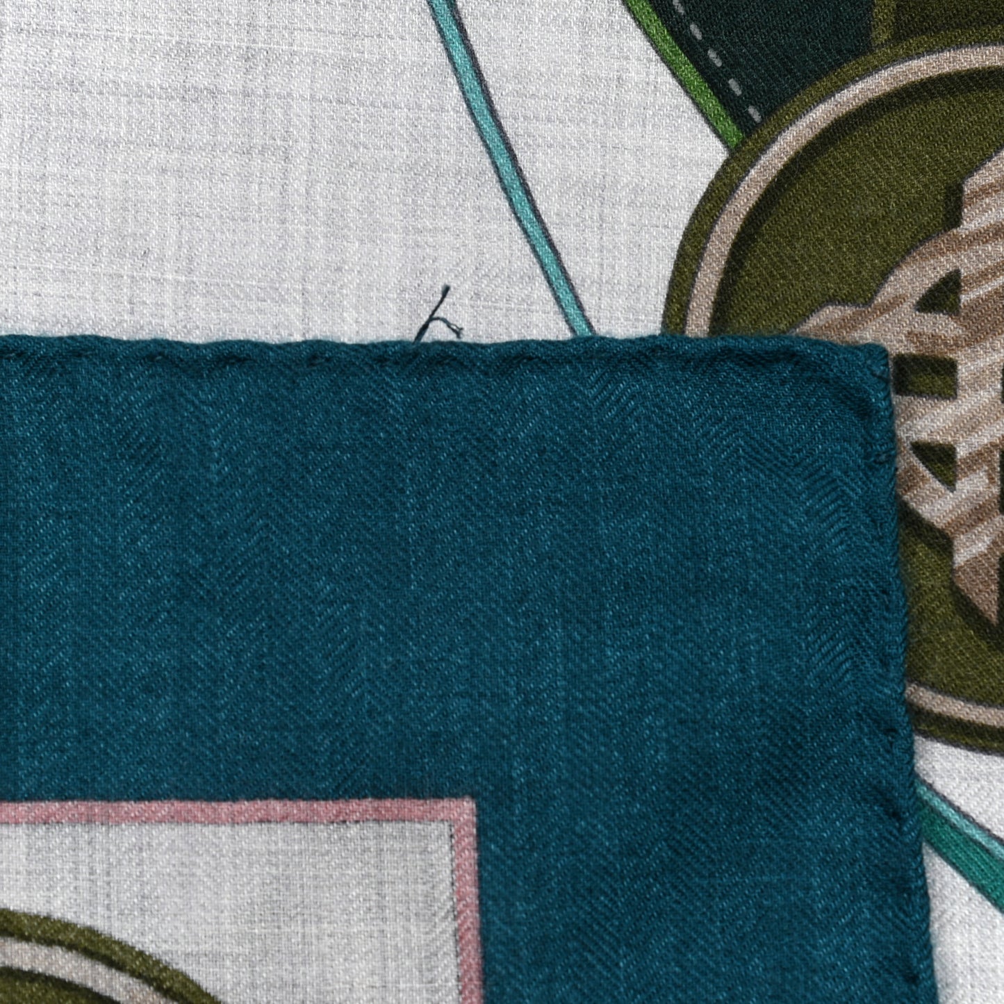 Cashmere Silk La Promenade Du Matin Shawl 140 Petrole Gris Chine Vert