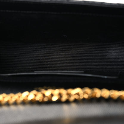 Saint Laurent Grain De Poudre Textured Mixed Matelasse Triquilt Small Monogram Satchel Black 6 of 10