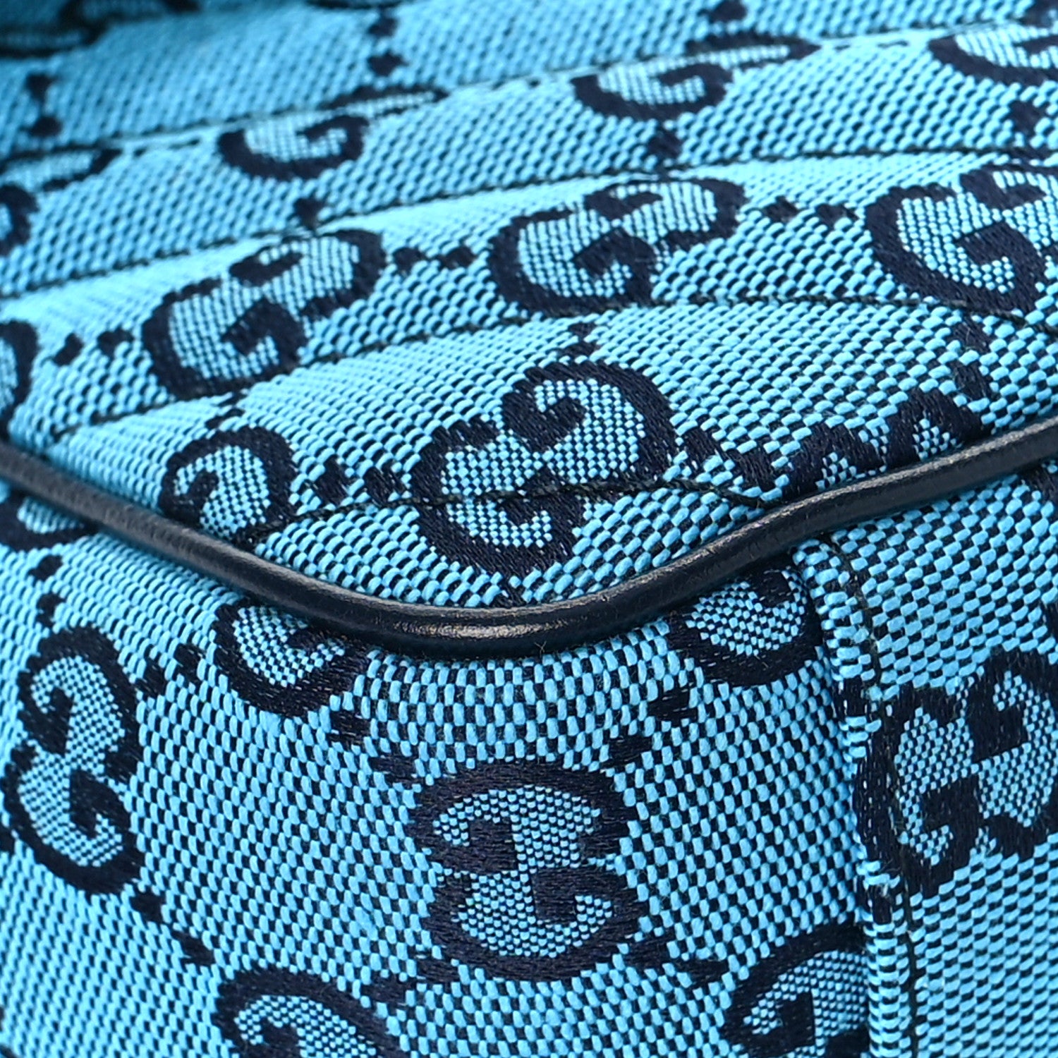 Gucci Monogram Multicolor Matelasse Diagonal Small GG Marmont Shoulder Bag Light Blue 7 of 8