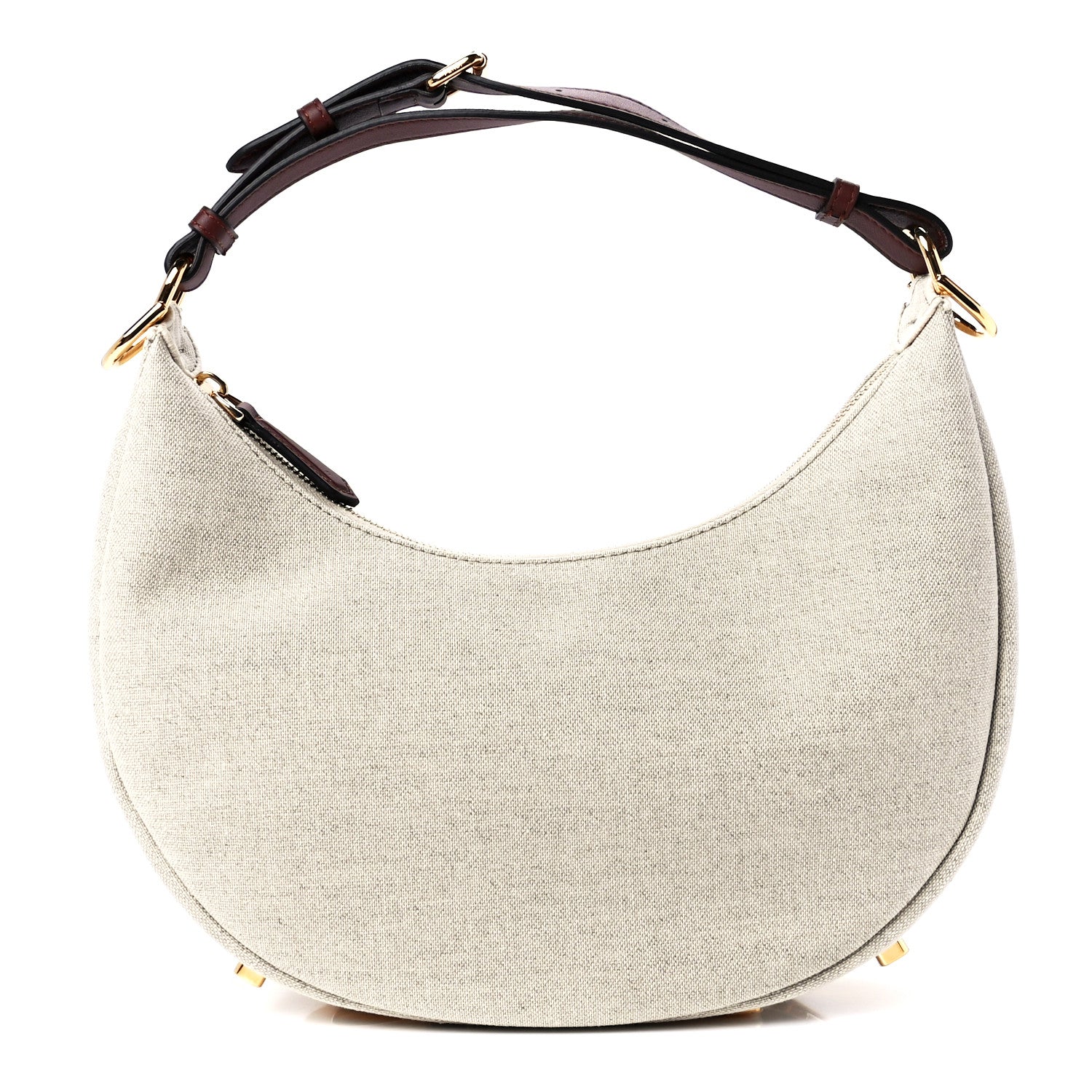 Fendi Canvas Vitello Grace Small Fendigraphy Hobo Bag Grezzo Ghianda 1 of 12
