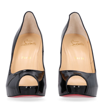 Christian Louboutin Patent Lady Peep 150 Pumps 38.5 Black 3 of 9