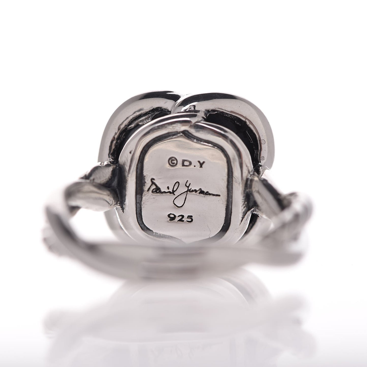 Sterling Silver Hematine Crystal 14mm Continuance Ring 56 7.5