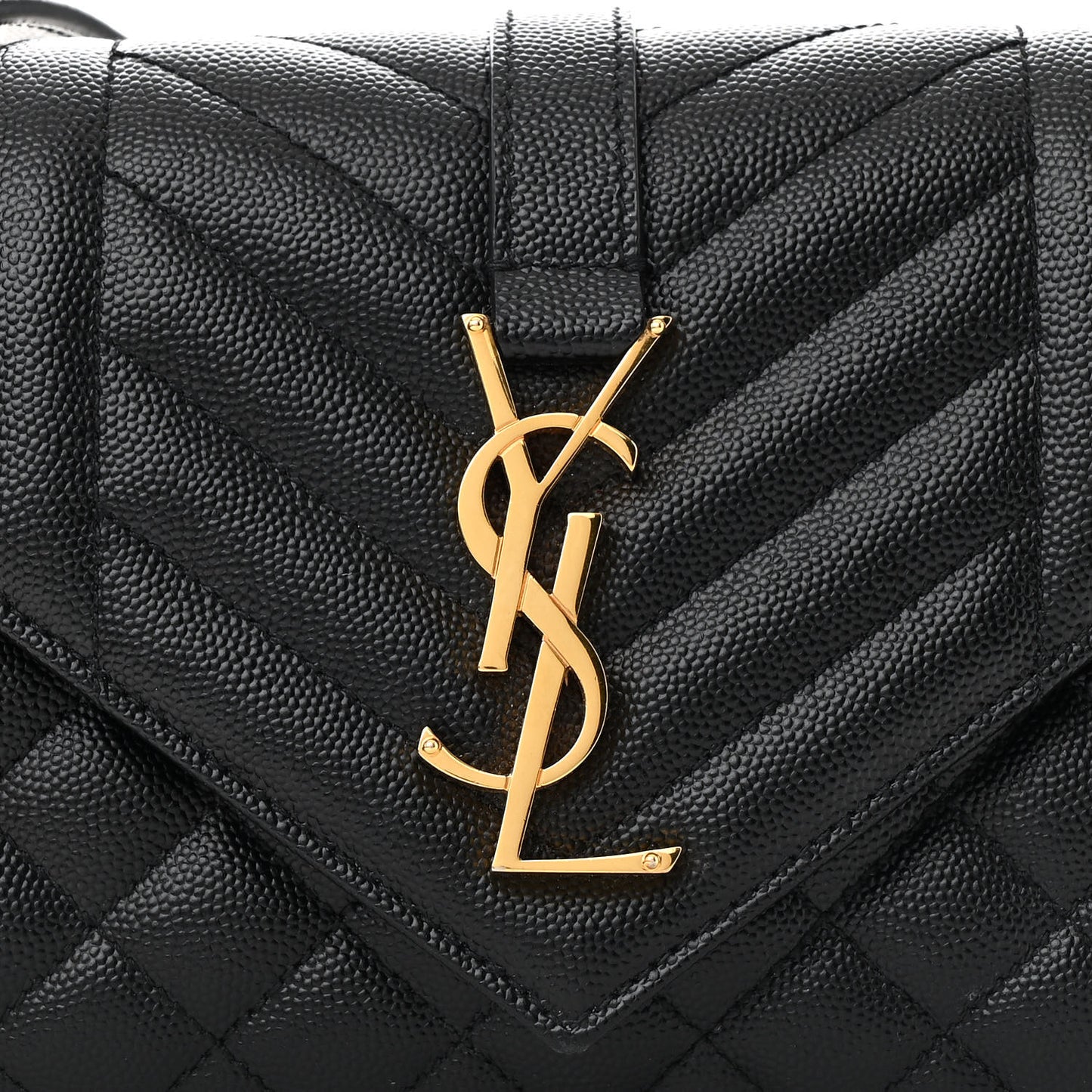 Grain De Poudre Textured Mixed Matelasse Triquilt Small Monogram Satchel Black