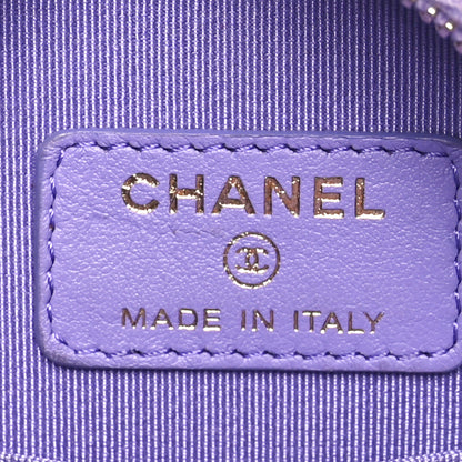 Chanel Caviar Quilted Round Clutch With Chain Purple 6 of 10
