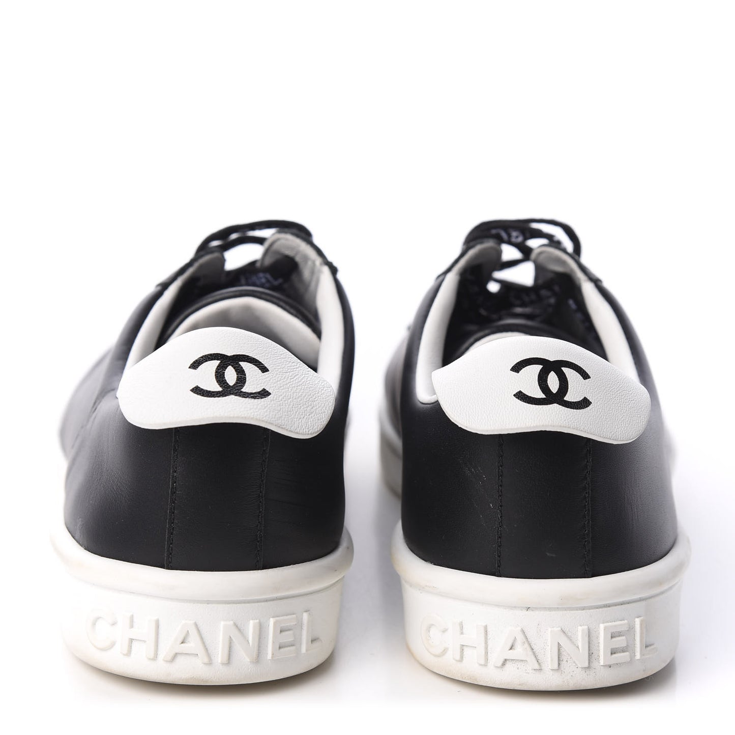 Calfskin CC Womens Sneakers 37.5 Black