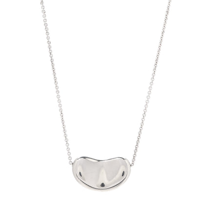 Tiffany Sterling Silver 20mm Elsa Peretti Bean Pendant Necklace 1 of 6