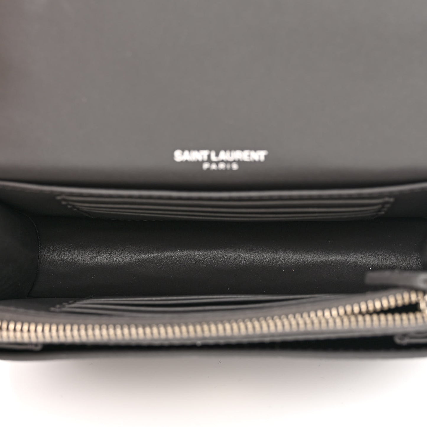 Calfskin Crocodile Embossed Monogram Sunset Chain Wallet Graphite