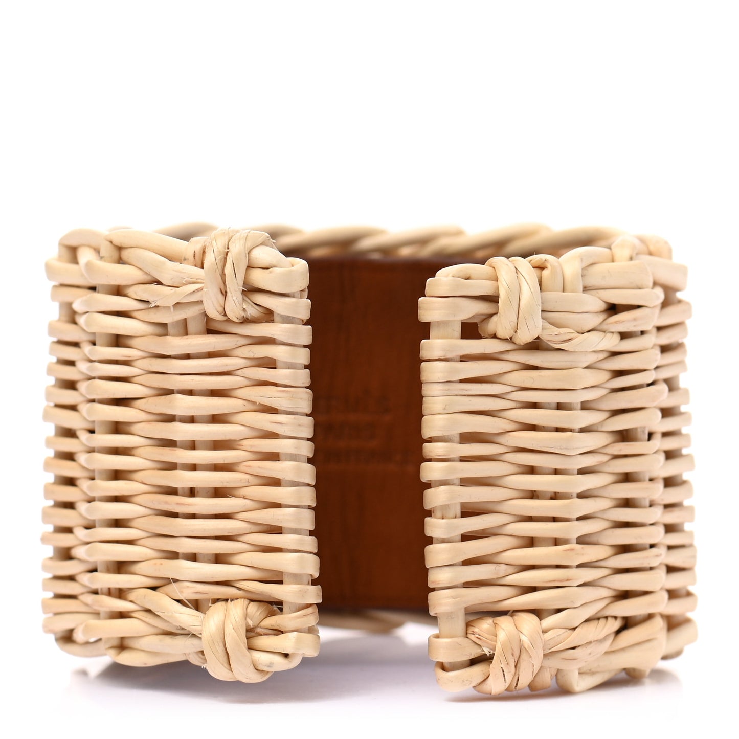 Wicker Barenia Medor Picnic Cuff Bracelet T2 Fauve