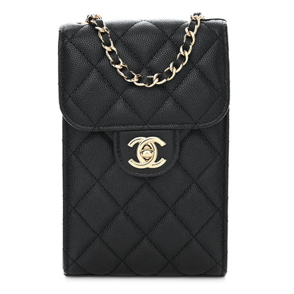 Chanel Caviar Quilted Classic Phone Holder Black 1 of 11