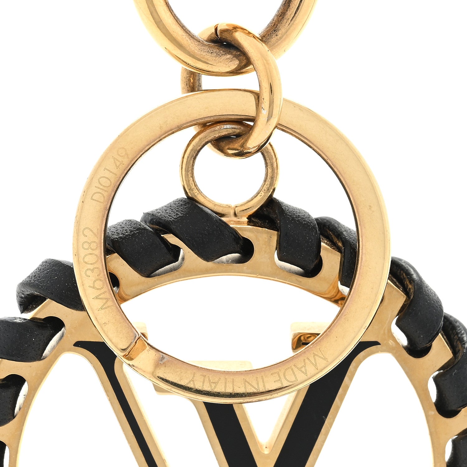 Louis Vuitton Metal Lambskin Enamel Very Bag Charm Key Holder Black 3 of 3