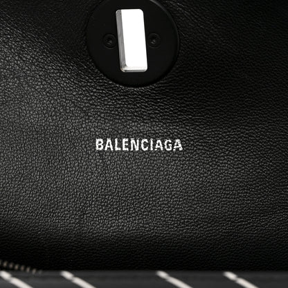 Balenciaga Calfskin All Over Logo Flap S Bag Black 8 of 19