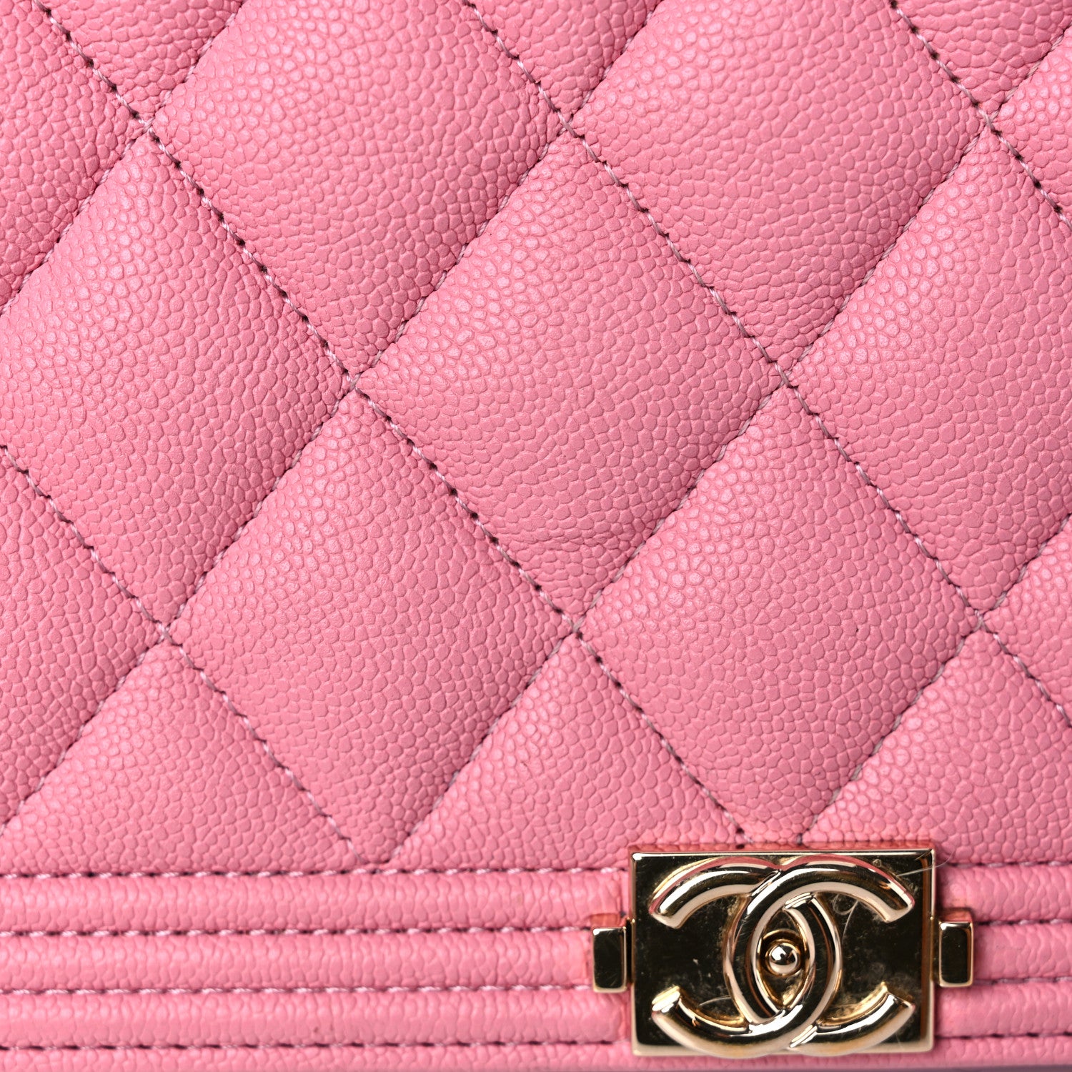 Chanel Caviar Quilted Boy Wallet On Chain WOC Pink 18 of 19