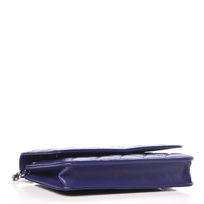 Chanel Lambskin Quilted Wallet On Chain WOC Dark Blue 5 of 12