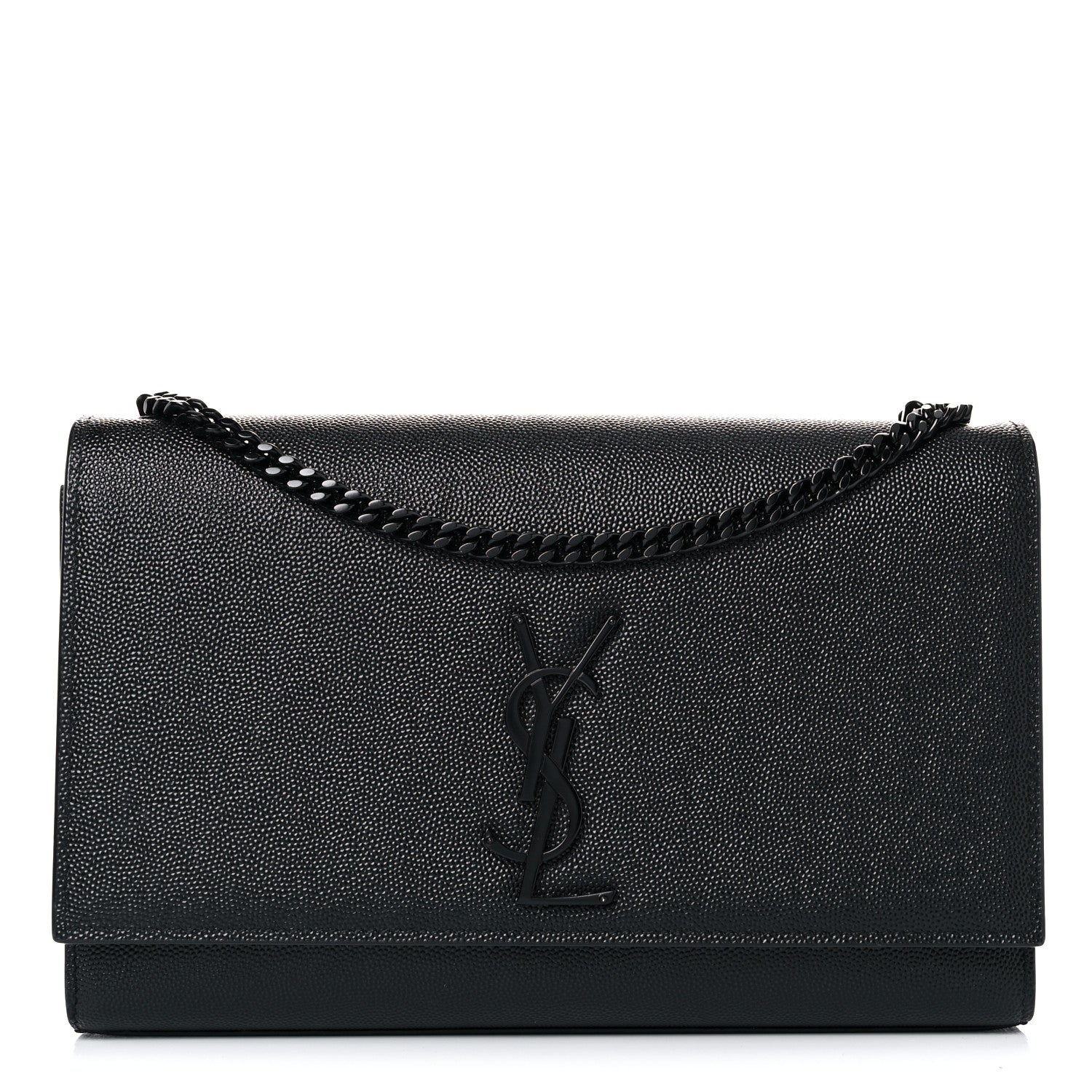 Saint Laurent Grain De Poudre Medium Classic Monogram Kate Satchel Black 1 of 9