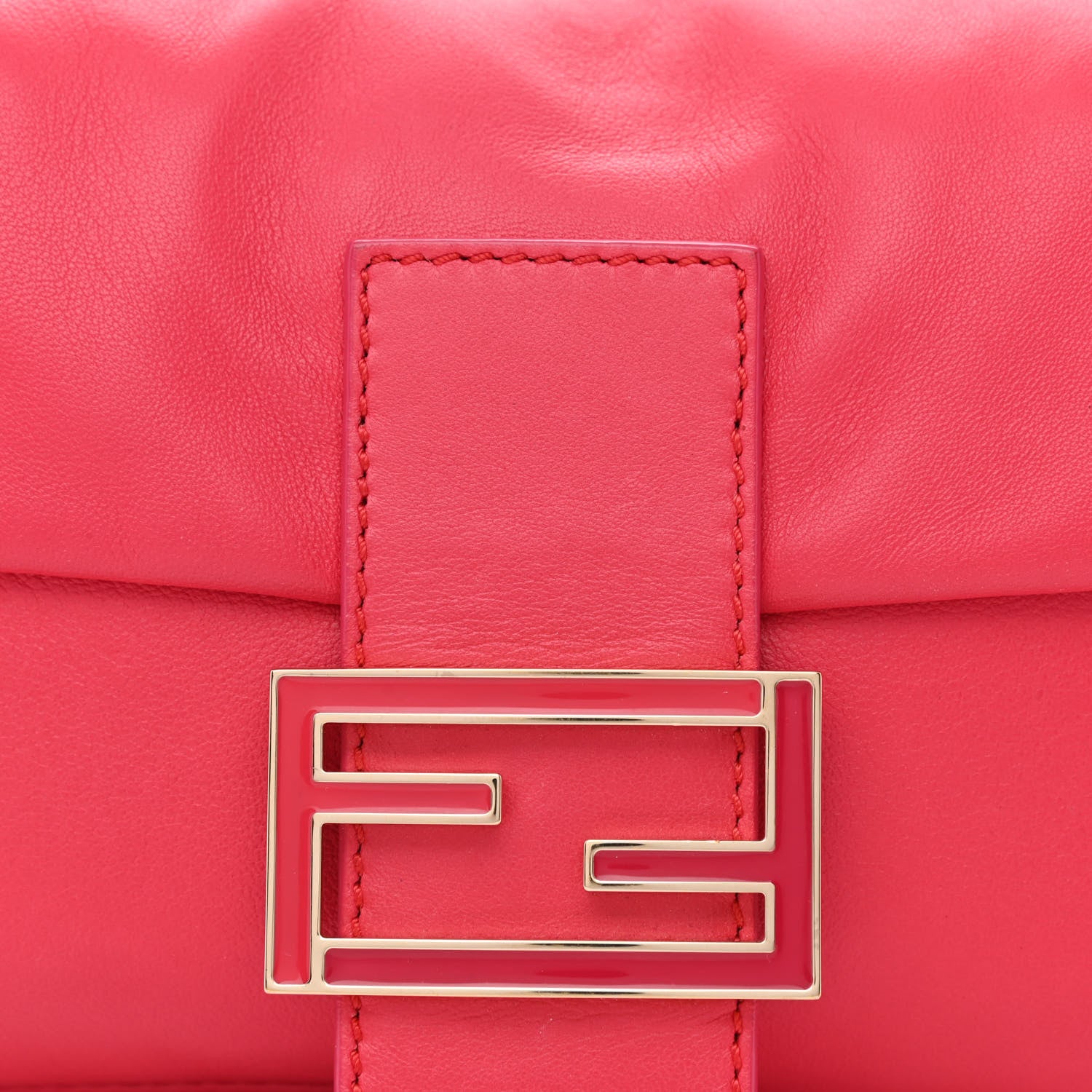 Fendi Vitello Enamel Baguette Pink 8 of 12