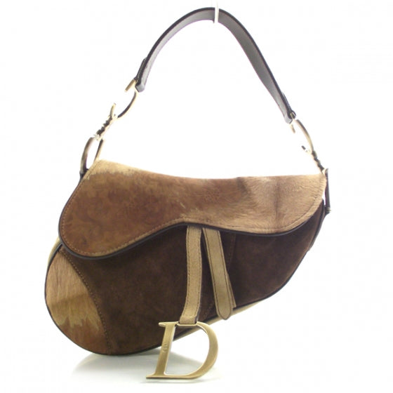 Pony Hair Suede Saddle Bag