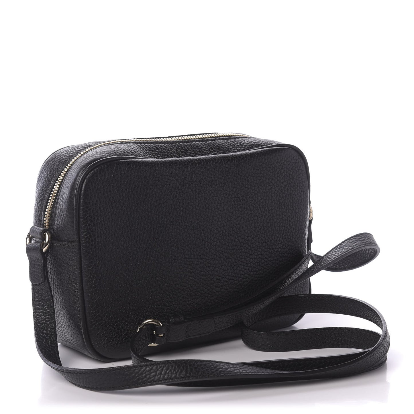 Pebbled Calfskin Small Soho Disco Bag Black