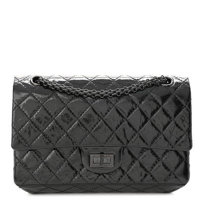 Chanel Glazed Aged Calfskin Quilted 2.55 Reissue 225 Flap So Black 1 of 10