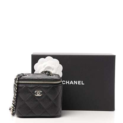 Chanel Caviar Quilted Mini Vanity Case With Chain Black 9 of 9