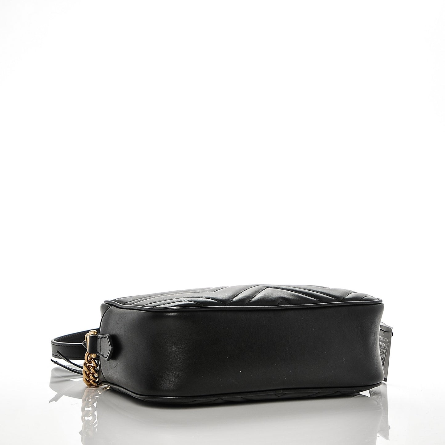 Calfskin Matelasse Small GG Marmont Chain Shoulder Bag Black