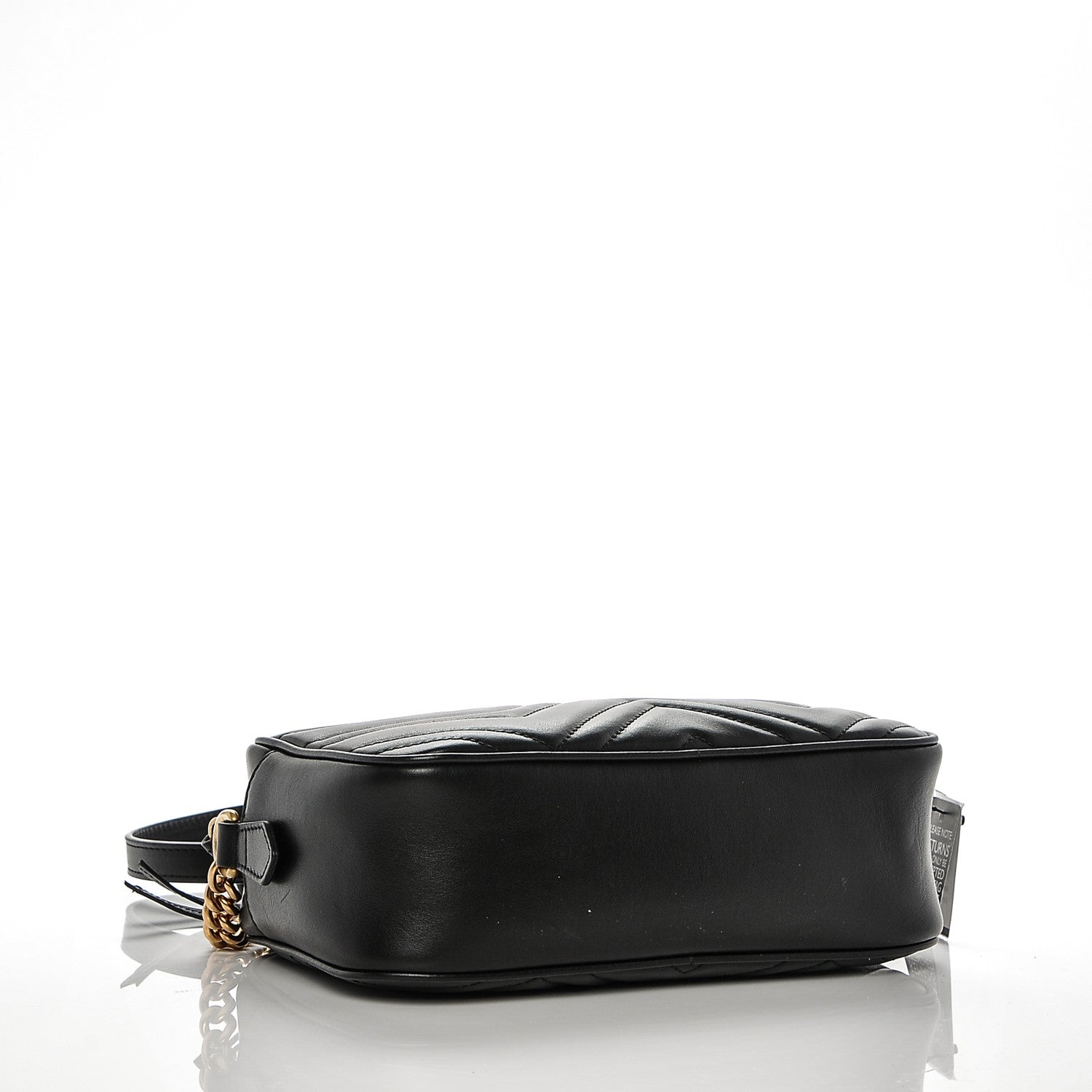 Gucci Calfskin Matelasse Small GG Marmont Chain Shoulder Bag Black 4 of 6