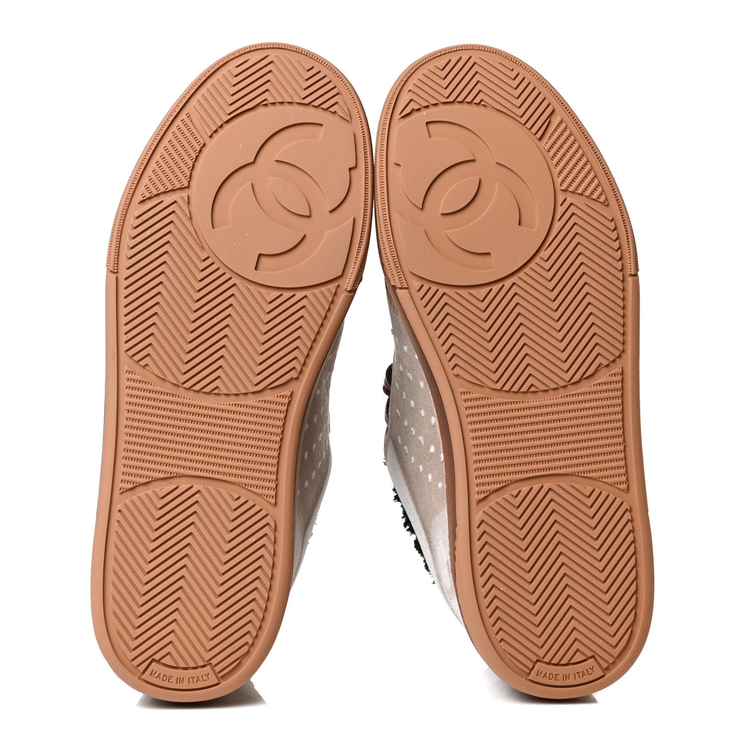 Chanel Fabric Suede Calfskin Logo Sneakers 36 Light Beige 7 of 13