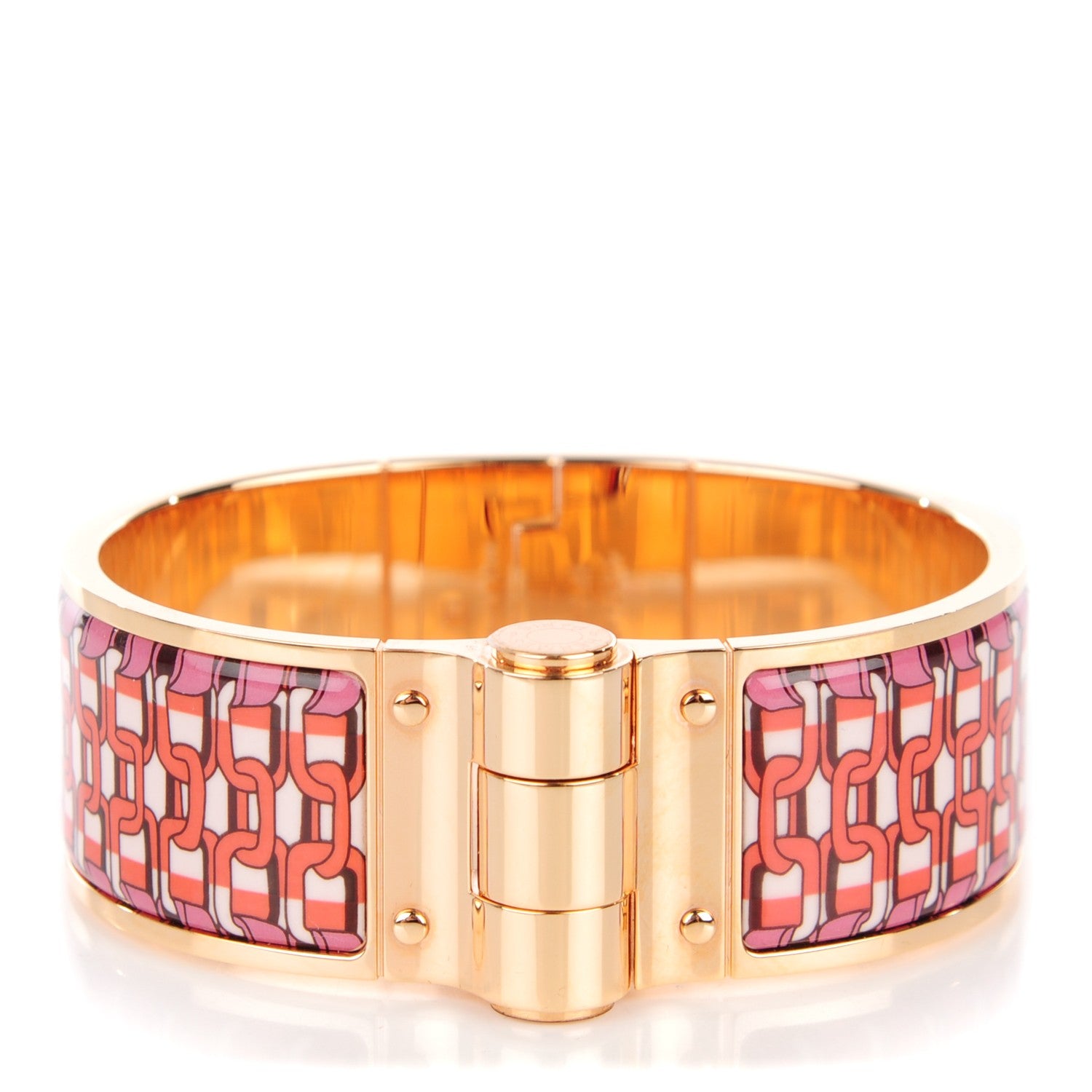 Hermes Enamel Printed Wide Hinged Bracelet 1 of 7