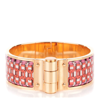 Hermes Enamel Printed Wide Hinged Bracelet 1 of 7