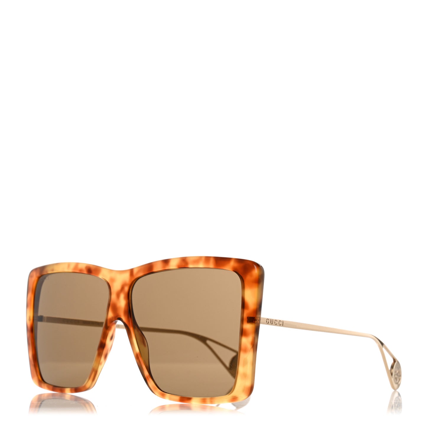 Acetate Oversize Square Frame GG0434S Sunglasses Havana Yellow