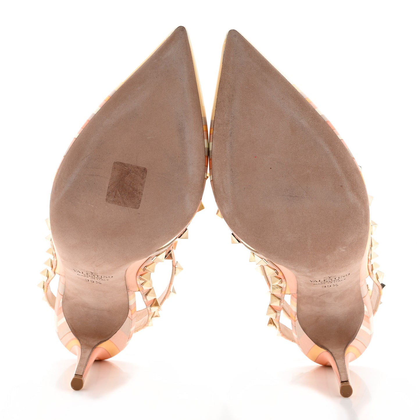 Nappa Native Couture 1975 Rockstud Ankle Strap 100mm Pumps 39.5 Mandarin Sorbet