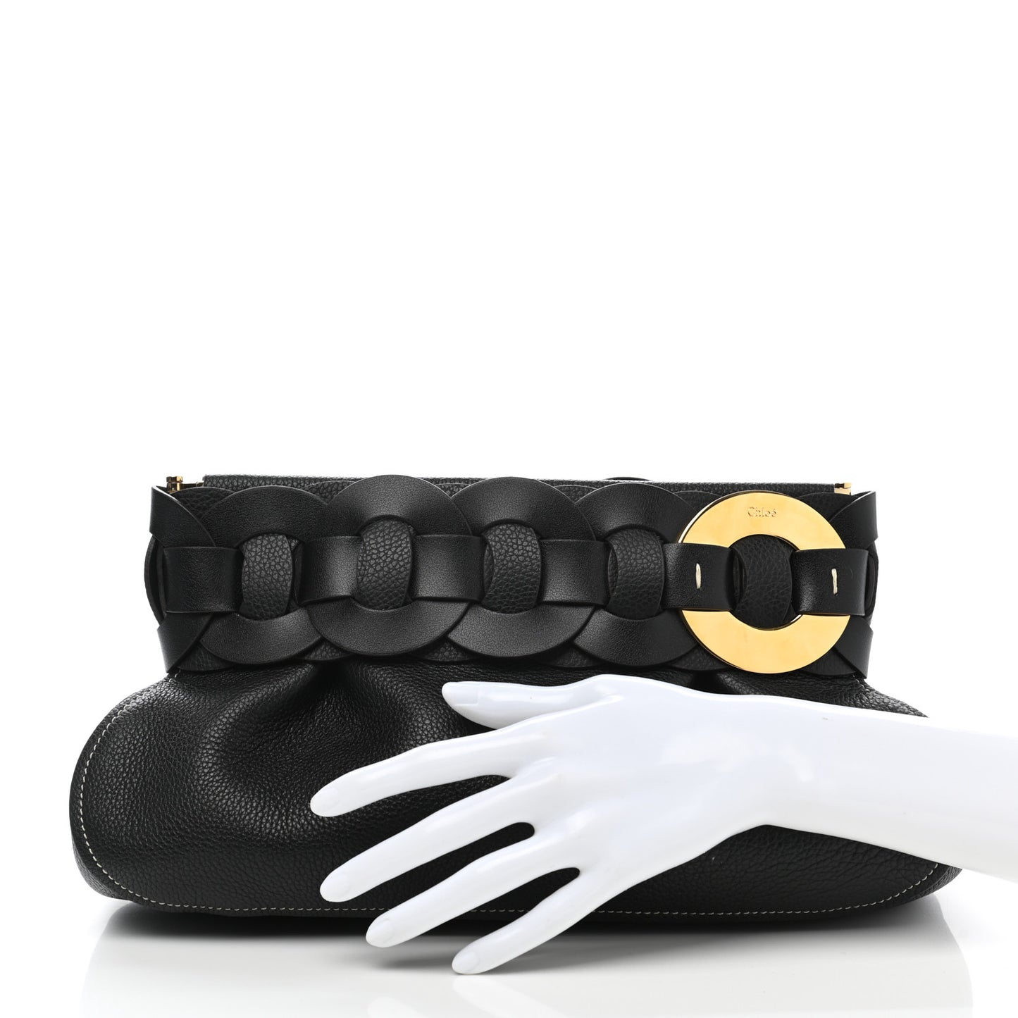 Grained Calfskin Darryl Clutch Black