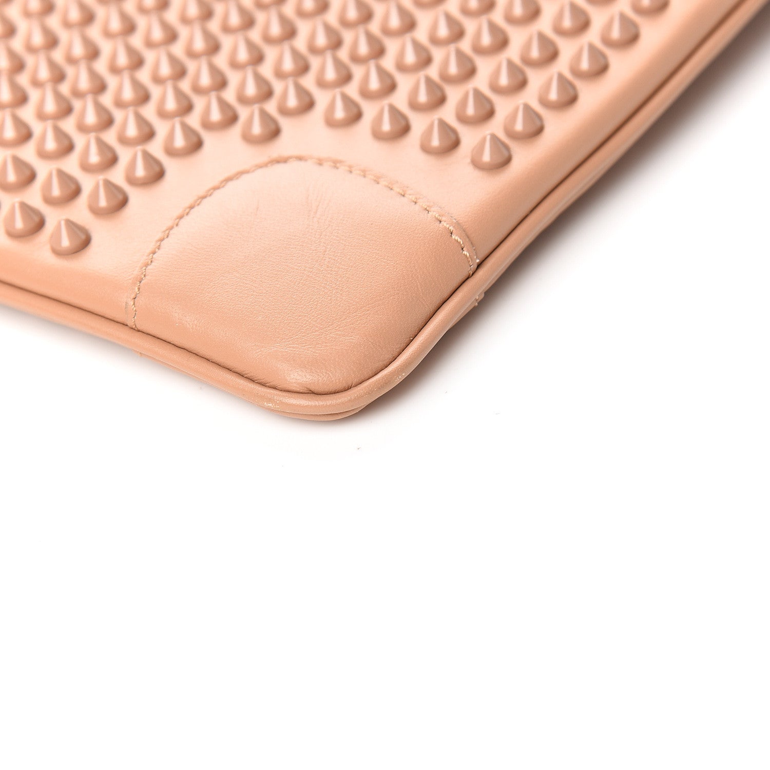 Christian Louboutin Calfskin Studded Loubiposh Chain Clutch Nude 9 of 11