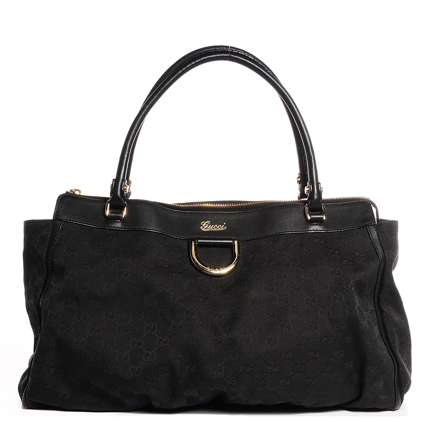 Monogram D Gold Tote Black