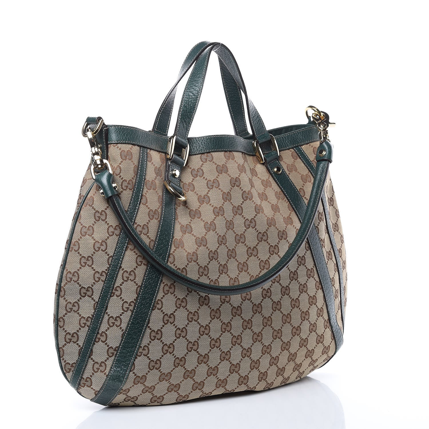 Gucci Monogram Medium Abbey Convertible Tote Green 3 of 12
