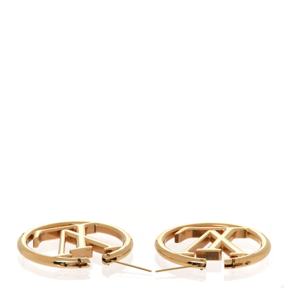 Louis Vuitton Metal Louise Hoop Earrings Gold 3 of 5