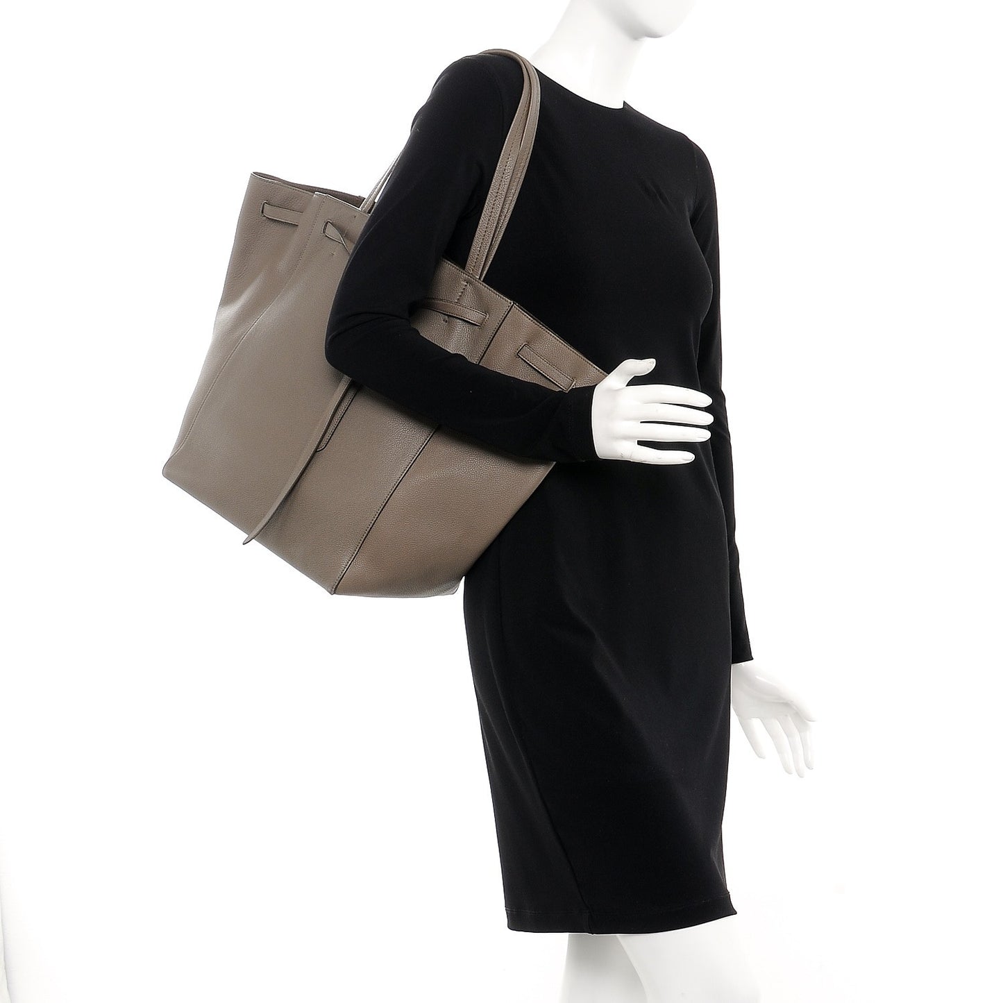 Soft Grained Calfskin Medium Belt Cabas Phantom Taupe