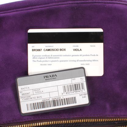 Prada Suede Box Shoulder Bag Viola 8 of 8