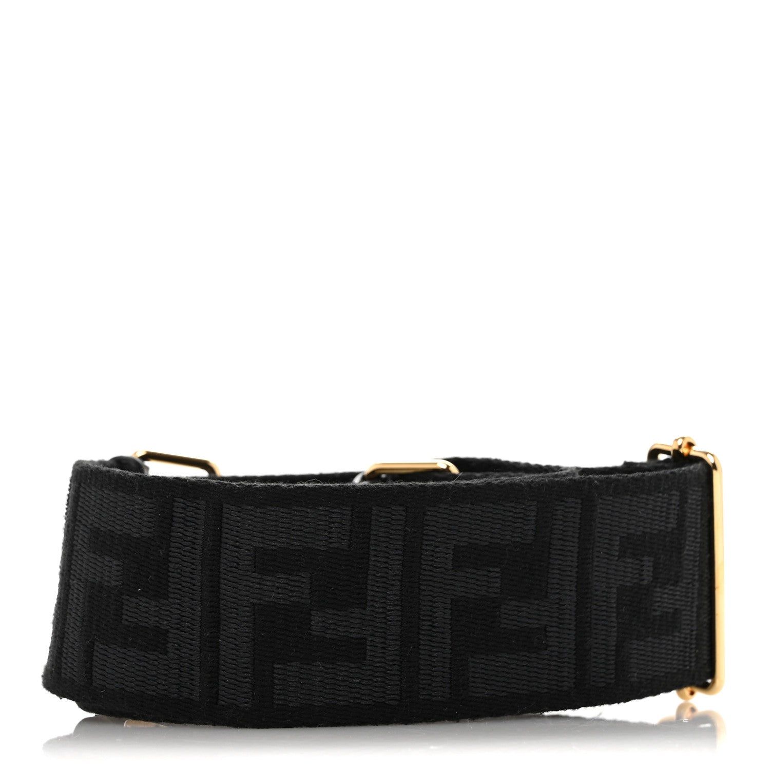 Fendi Ribbon Vitello Seta FF 1974 Adjustable Strap You Black 2 of 6