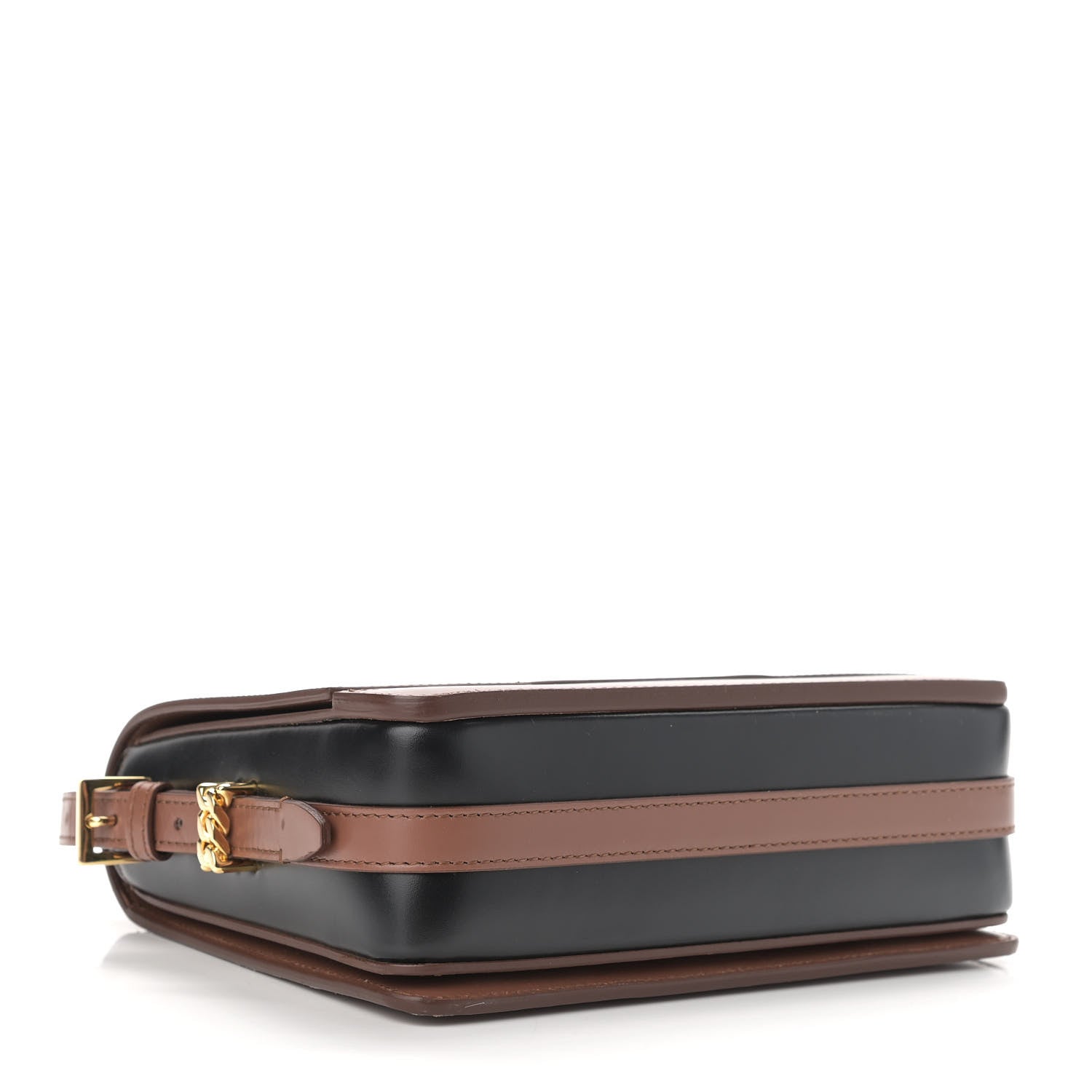 Burberry Smooth Calfskin Two Tone Small Grace Bag Malt Brown Black 4 of 11