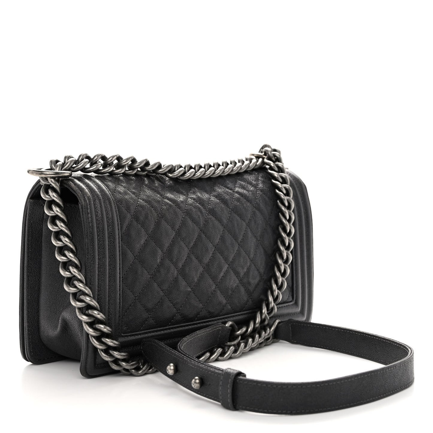 Caviar Quilted Medium Boy Flap Charcoal