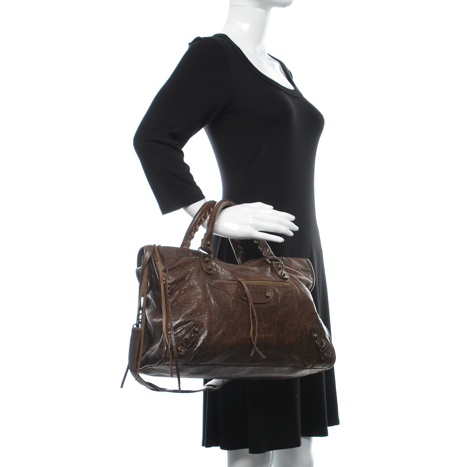 Balenciaga Agneau Classic Hardware City Olive Brown 2 of 19